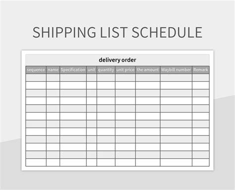 Ports and Delivery Schedule .